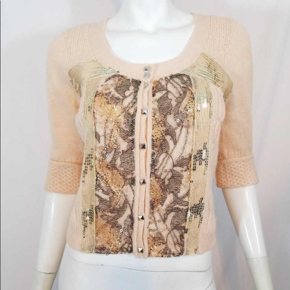 Free People angora wool blend crop cardigan